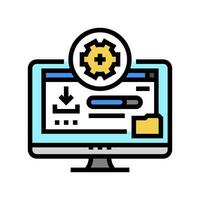 driver installation repair computer color icon vector illustration