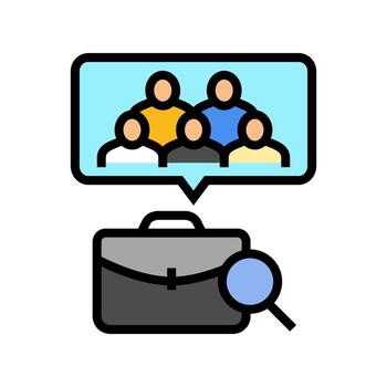 grupo entrevista entrevista trabajo color icono vector ilustración