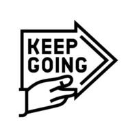 keep going arrow succes challenge line icon vector illustration