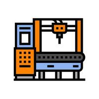 cnc machine manufacturing engineer color icon vector illustration