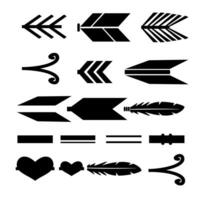 black and white arrow icon set vector