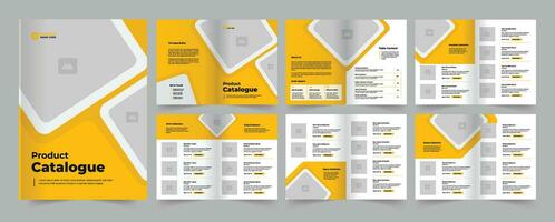 Product Catalogue Design or Yellow Catalog Layout Design vector