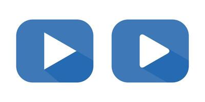 Play button icon vector in flat style. Video streaming player application sign symbol