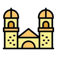Montenegro architecture icon vector flat