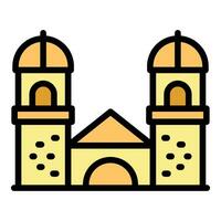 Montenegro architecture icon vector flat