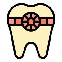 Stone tooth icon vector flat