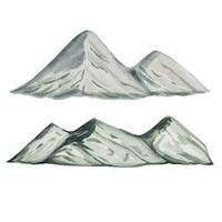 Watercolor set with mountains. Elements for landscape vector