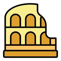 Amphitheater architecture icon vector flat