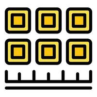 Cube tile icon vector flat
