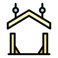 Roof plan icon vector flat