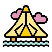 Tent vacation icon vector flat