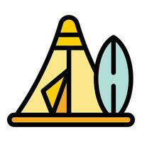 Trip tent icon vector flat