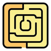 Floor labyrinth icon vector flat