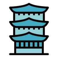 New pagoda icon vector flat