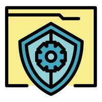 Secured software icon vector flat