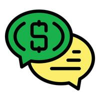 Chat credit money icon vector flat