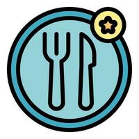 Restaurant dish icon vector flat