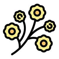 Sakura branch icon vector flat