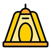 Vacation tent icon vector flat