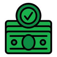 aprobado crédito tarjeta icono vector plano