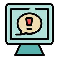 Internet risk icon vector flat