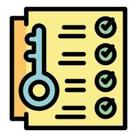 Key document icon vector flat