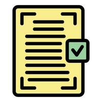 Check document icon vector flat