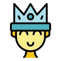 King gamer icon vector flat