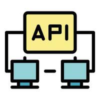 Api network icon vector flat