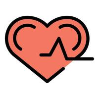 Happy heart rate icon vector flat