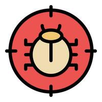Bug detection icon vector flat