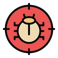 Bug detection icon vector flat