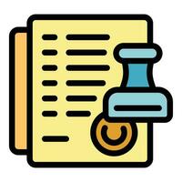 Stamp document icon vector flat