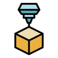 3d print cube icon vector flat