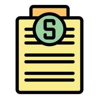 Dollar paper icon vector flat