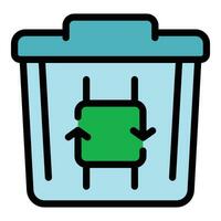 Recycle bin icon vector flat