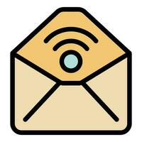 Secured mail icon vector flat