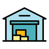 City warehouse icon vector flat