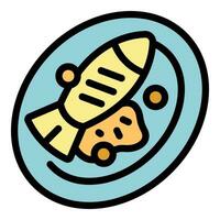 Fish food icon vector flat