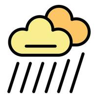 lluvia nube aprender icono vector plano