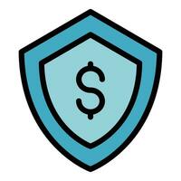 Secured money icon vector flat