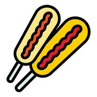 Corn dog icon vector flat