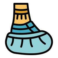 Kid cover shoe icon vector flat