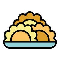 Baked dish icon vector flat
