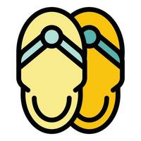 Spa slippers icon vector flat