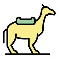 Desert camel icon vector flat