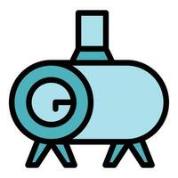 Roll furnace icon vector flat