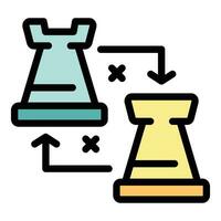 Tactical chess icon vector flat