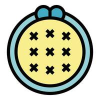 Embroidery circle icon vector flat