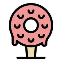 Donut cake pop icon vector flat